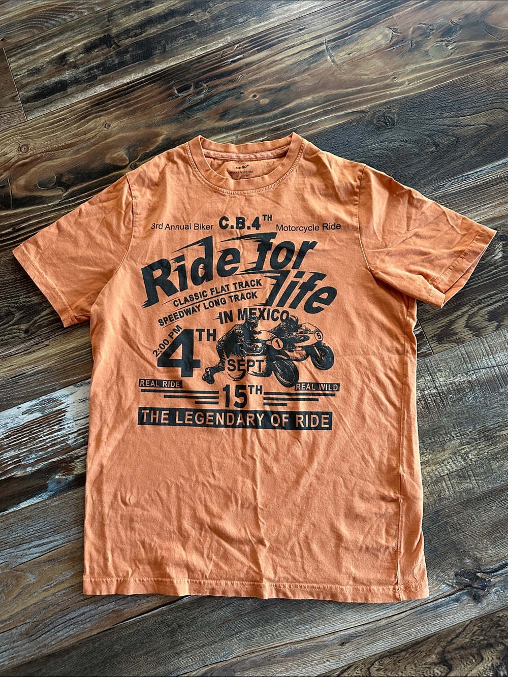 Ride For Life Orange Graphic T-Shirt - Men